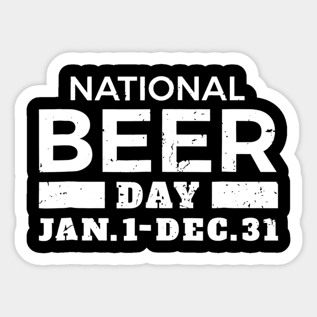 National Beer Day Joke Funny Tee Sticker by marjaalvaro